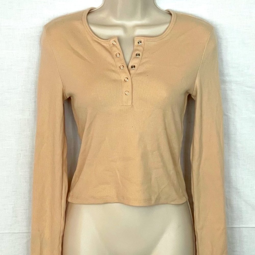 Forever 21 Cream Button-Down Top